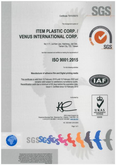 ISO 9001:2015 Certificate