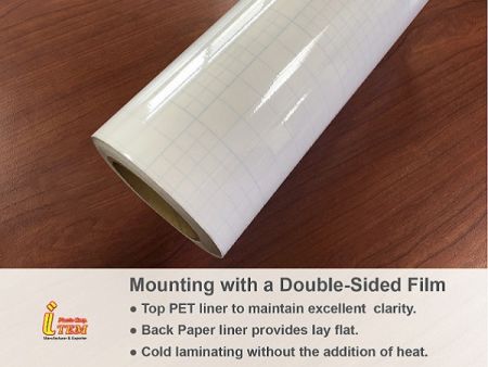 Optically Clear PVC mounting with permanent adhesive